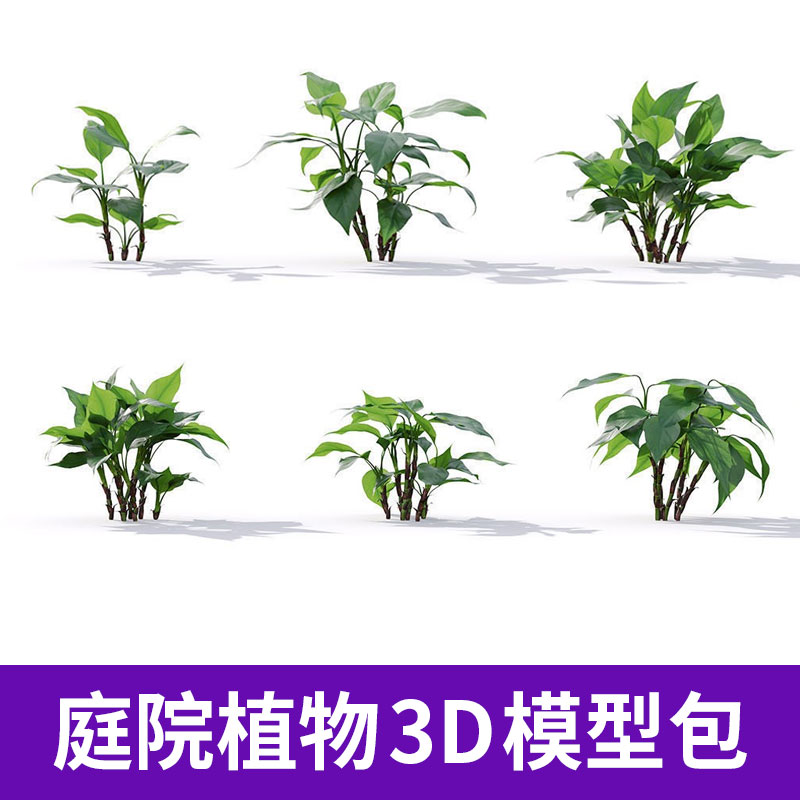 C4D Max FBX庭院室内植物素材花草盆景盆栽果树树木3D模型A1215图片