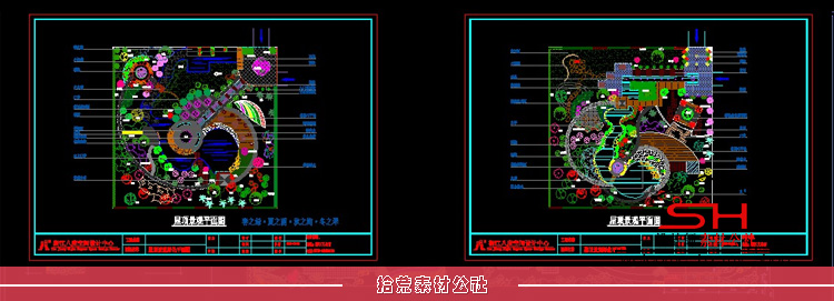 屋顶户外空中花园别墅私家庭院景观方案设计CAD施工图平面图素材 第21张