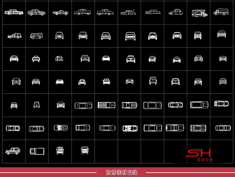 交通工具图例汽车火车飞机火车帆船游艇摩托车CAD图块标素材小品 第4张