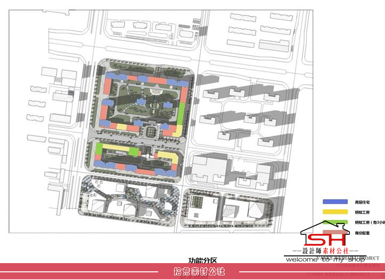 住宅小区商业街建筑配套景观规划设计方案CAD平面图PPT文本效果图 第5张