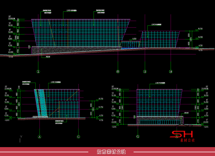 城市学校图书馆档案室建筑设计方案文本效果图CAD施工图纸SU模型 第24张