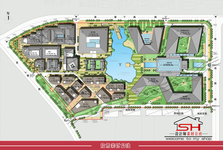 中式仿古商业步行街综合体建筑设计方案CAD施工平面效果图SU模型 第14张