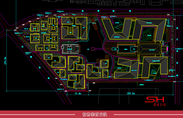 中式仿古商业步行街综合体建筑设计方案CAD施工平面效果图SU模型 第19张