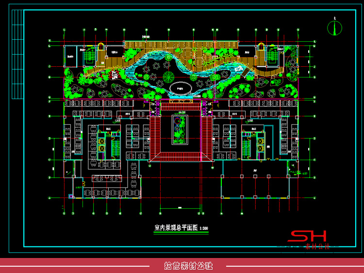 屋顶户外空中花园私家别墅庭院景观方案设计CAD施工平面布置图纸 第13张