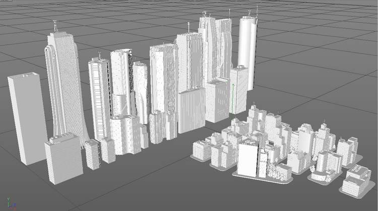 FBX OBJ MA/MB 3D东京科幻城市楼房建筑高楼大厦三维模型素材A652 第1张