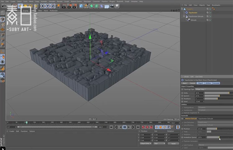 1746面片控制拓扑挤压C4D插件英文版 Topoformer V1.1 使用 第2张