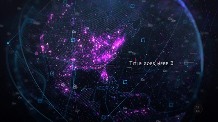 震撼质感未来科技数据互联网粒子地球数字展示 AE视频模版AE073 第4张