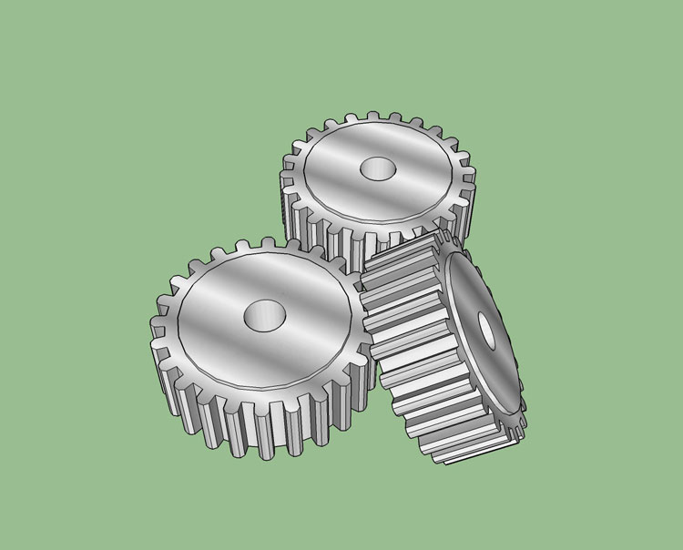 sketchup 22款工业主题齿轮轴承减速齿轮箱大小齿轮组合SU模型 第14张