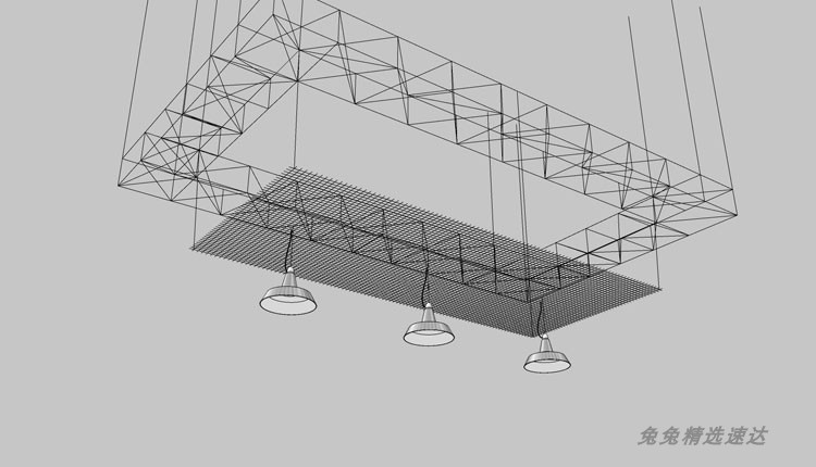 草图大师厂房改造LOFT工业风格构件室内管道吊顶排风扇格栅SU模型 第8张