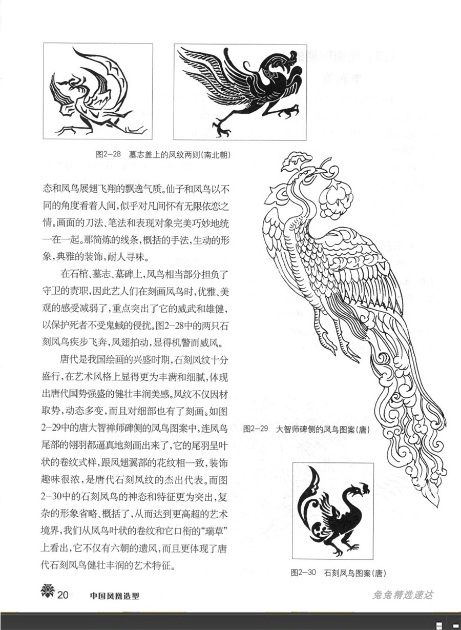 华夏风格 中国凤凰各种形态造型姿势图解素材 漫画插画CG游戏设定 第13张