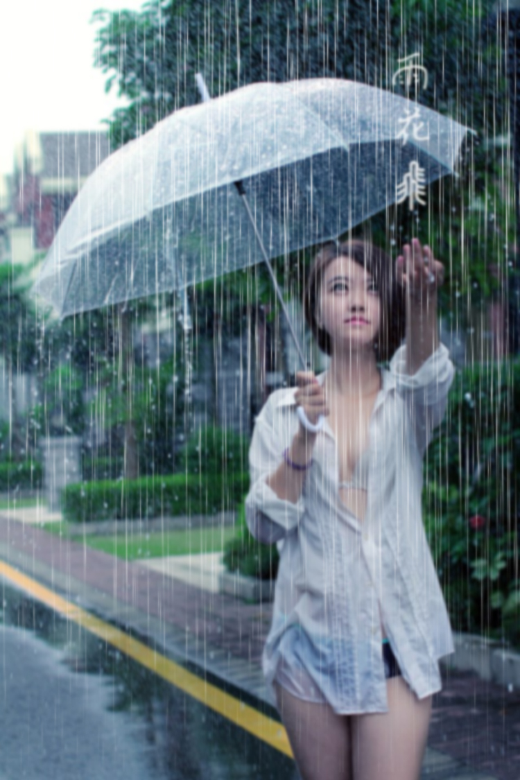 新雨水下雨大雨溅水PSD/PNG素材婚纱影楼雨景PS后期合成素材 第7张