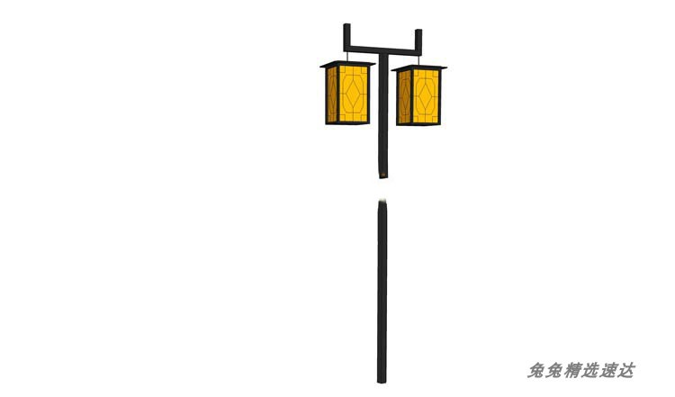 sketchup古典园林新中式灯柱仿古灯石灯景观灯庭院灯SU模型LS93 第5张