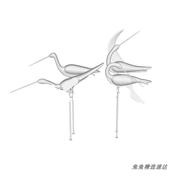 sketchup鸟类动物雕塑su模型仙鹤白鹤小品摆件su草图大师模型设计 第10张