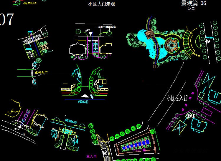 精选设计常用CAD节点套用素材园林景观平面图纸广场公园居住小区 第6张