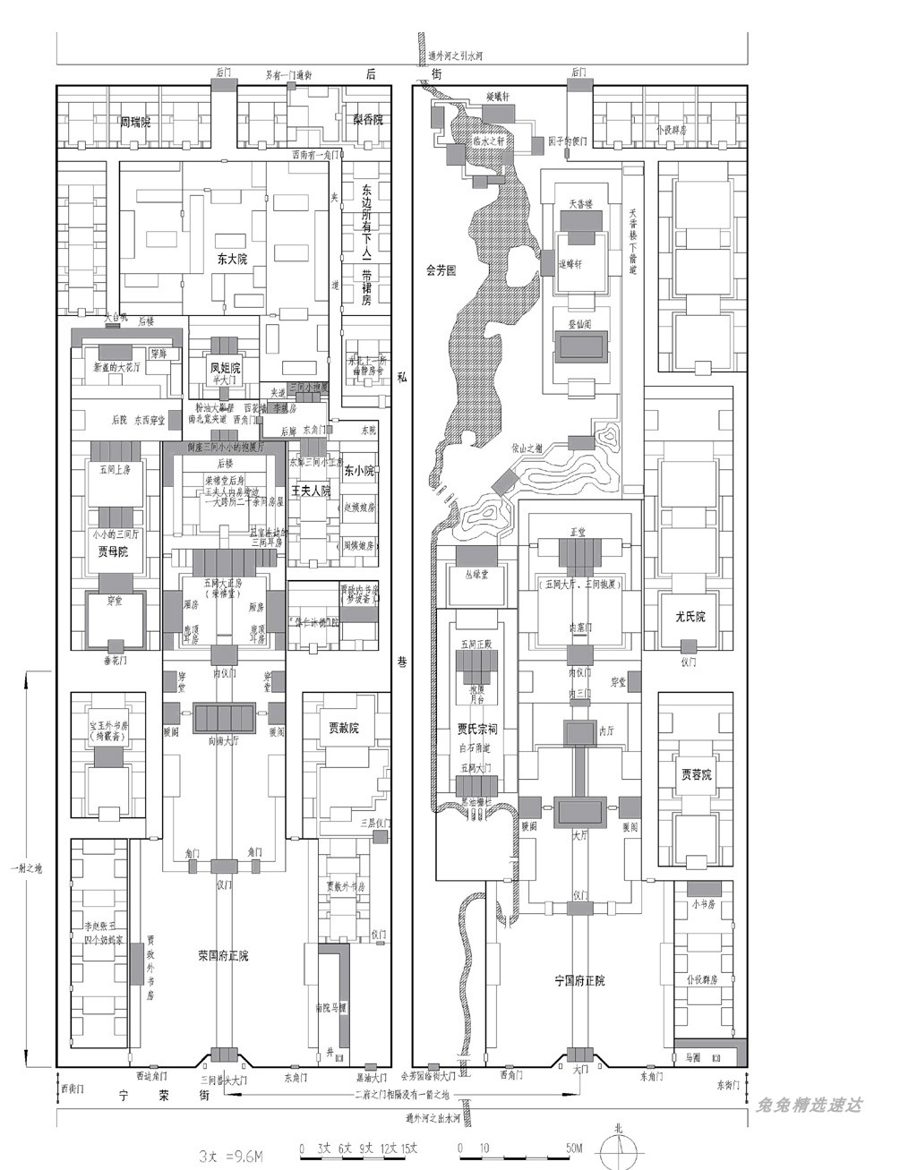 40张红楼梦建筑地图资料图集 CG漫画插画场景设定参考素材 第7张