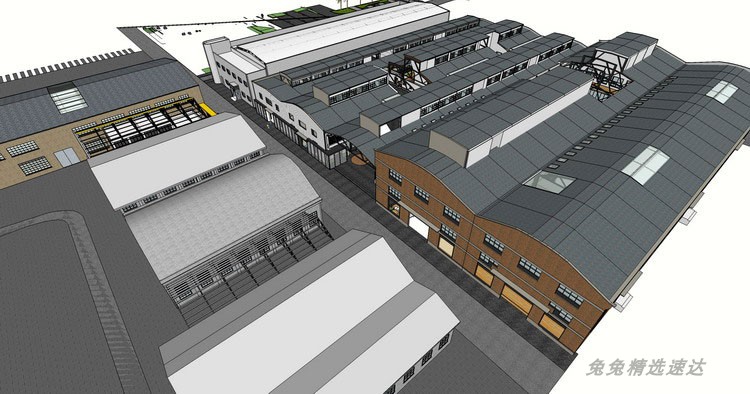 工厂厂房仓库改造工业厂区艺术区su草图大师sketchup模型素材合集 第17张