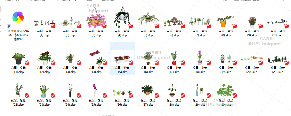 SU园林景观植物树木花草手绘平面模型素材库草图大师sketchup2D3D 第9张