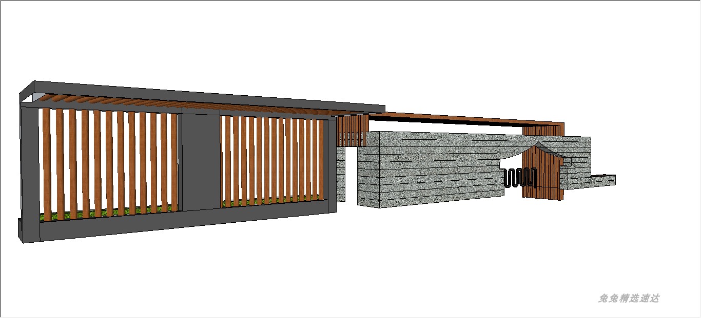 草图大师灯柱景墙大门亭子廊架SU单体模型库Sketchup中式景观合集 第5张