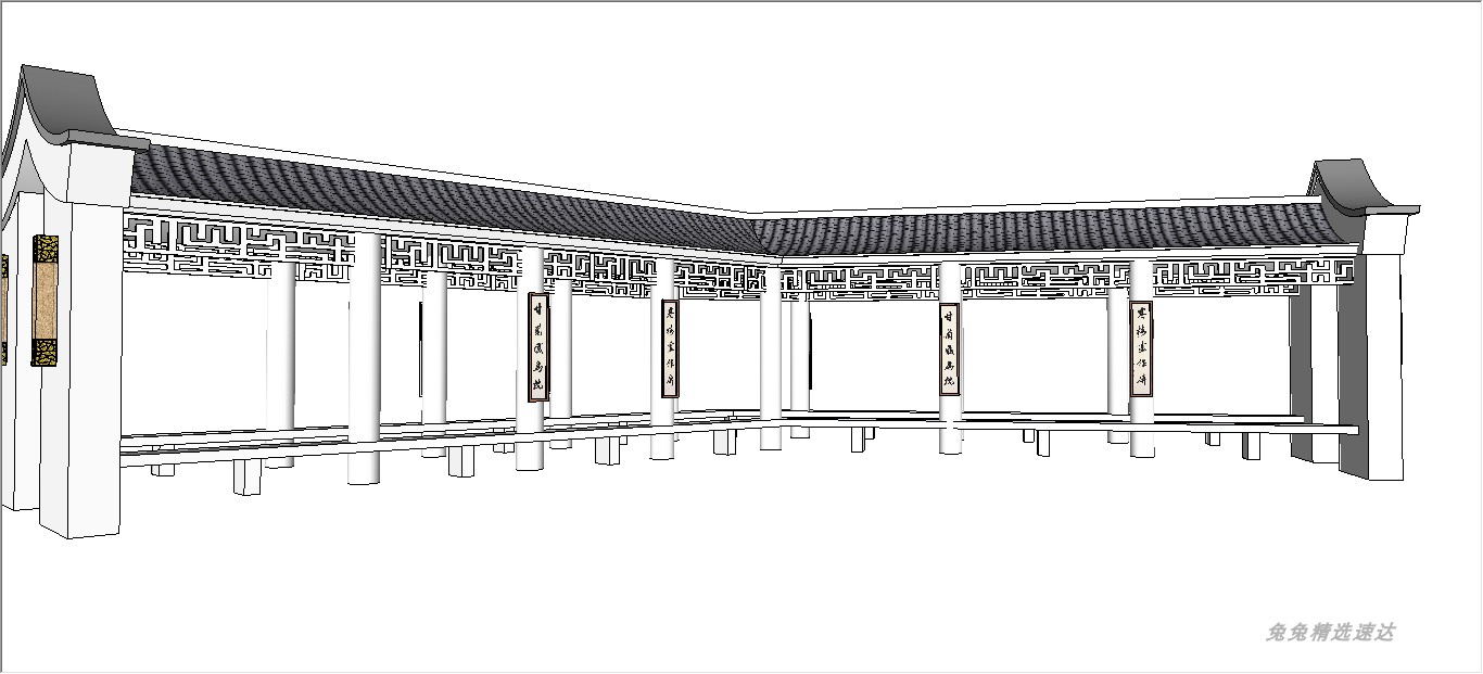 草图大师灯柱景墙大门亭子廊架SU单体模型库Sketchup中式景观合集 第11张