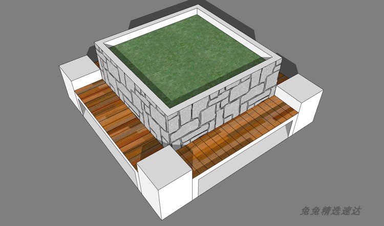SU花钵盆景模型草图大师树池座椅组件sketchup种植箱花坛花箱素材 第19张