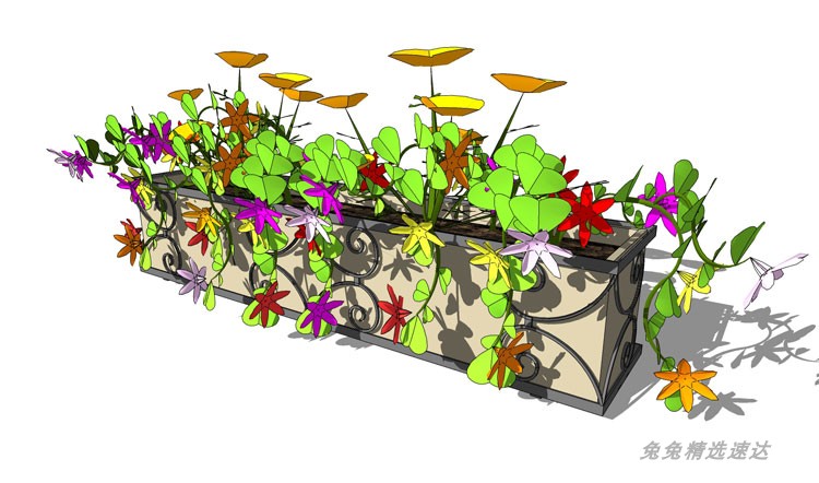 SU花钵盆景模型草图大师树池座椅组件sketchup种植箱花坛花箱素材 第20张