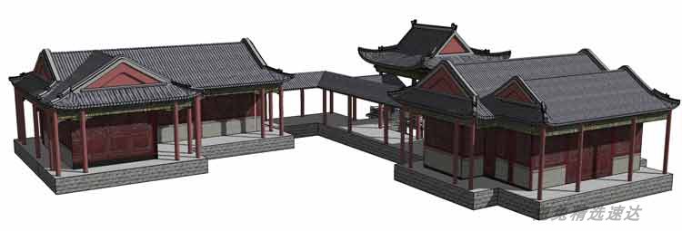 sketchup草图大师园林景观古建筑古典中式廊架亭子六角亭SU模型 第17张