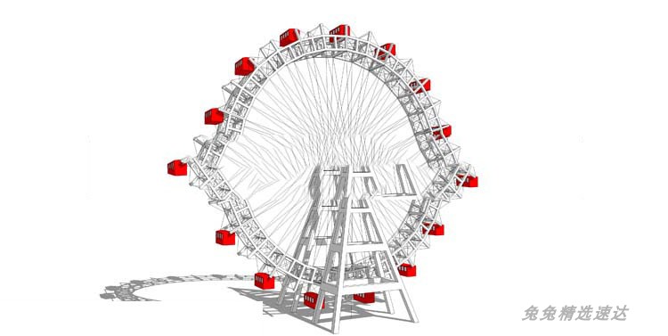 SU儿童游乐场娱乐设施器械sketchup城堡摩天轮草图大师模型LS75 第9张