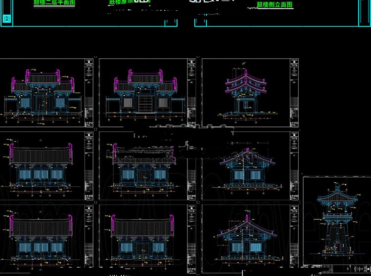 JC0005中国中式古建筑CAD施工图平面图仿古亭子廊架牌坊景观园林 第10张