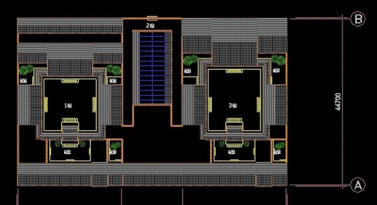 中式传统四合院别墅庭院建筑设计方案CAD平面立面剖面 10套图纸 第9张