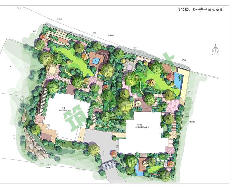 【PS素材】PSD总图填色模板 景观园林规划公园彩平面设计 第9张