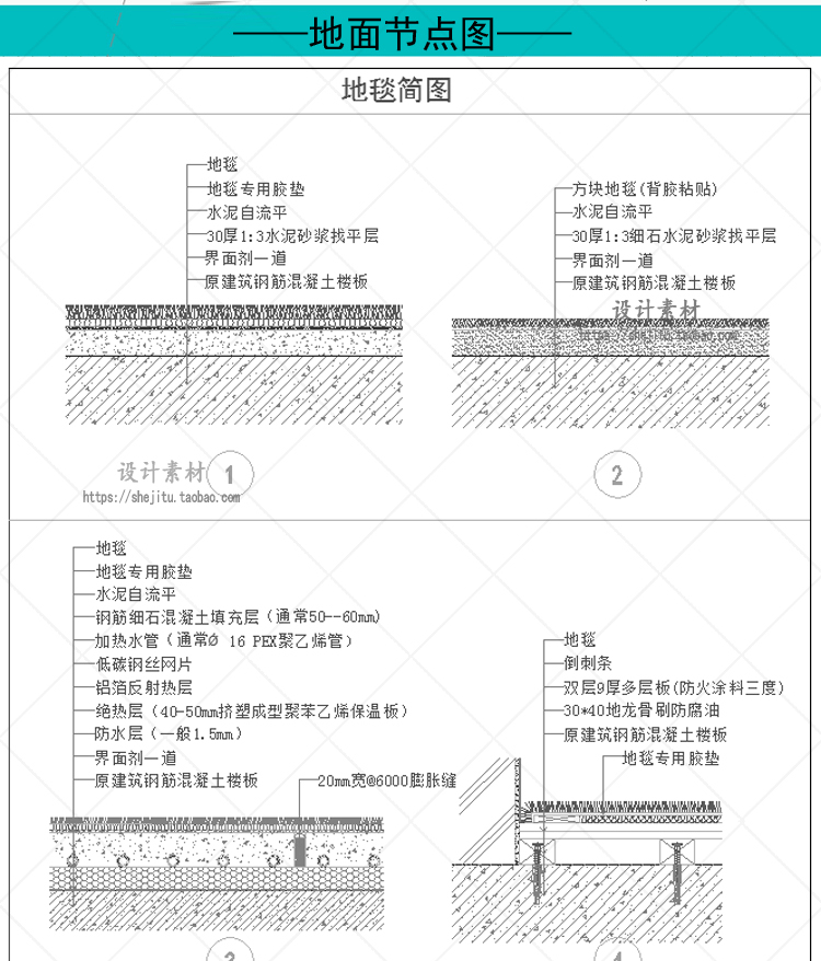 室内设计CAD节点大样施工图纸素材家装吊顶墙面装修立面剖面详图 第5张