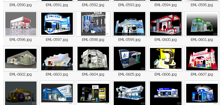 3dmax模型 商业展览展厅设计3D模型 展示展会展柜3d效果图模型库 第11张