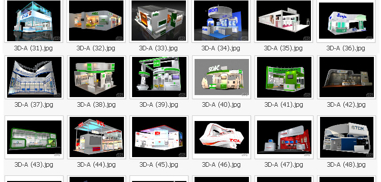 3dmax模型 商业展览展厅设计3D模型 展示展会展柜3d效果图模型库 第21张