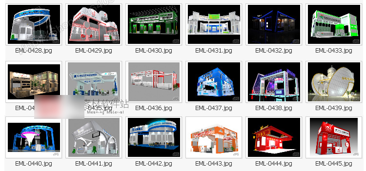 3dmax模型 商业展览展厅设计3D模型 展示展会展柜3d效果图模型库 第32张