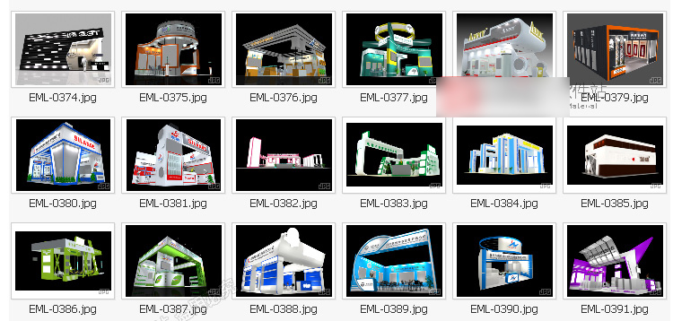 3dmax模型 商业展览展厅设计3D模型 展示展会展柜3d效果图模型库 第33张