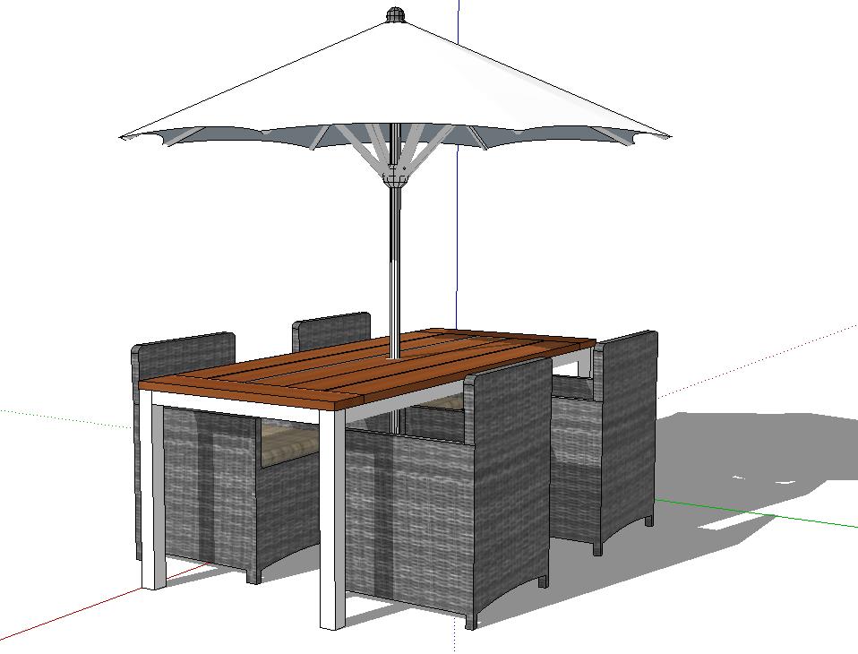 草图大师室外桌椅子太阳伞SU模型庭院景观户外家具沙发座椅组件库 第19张