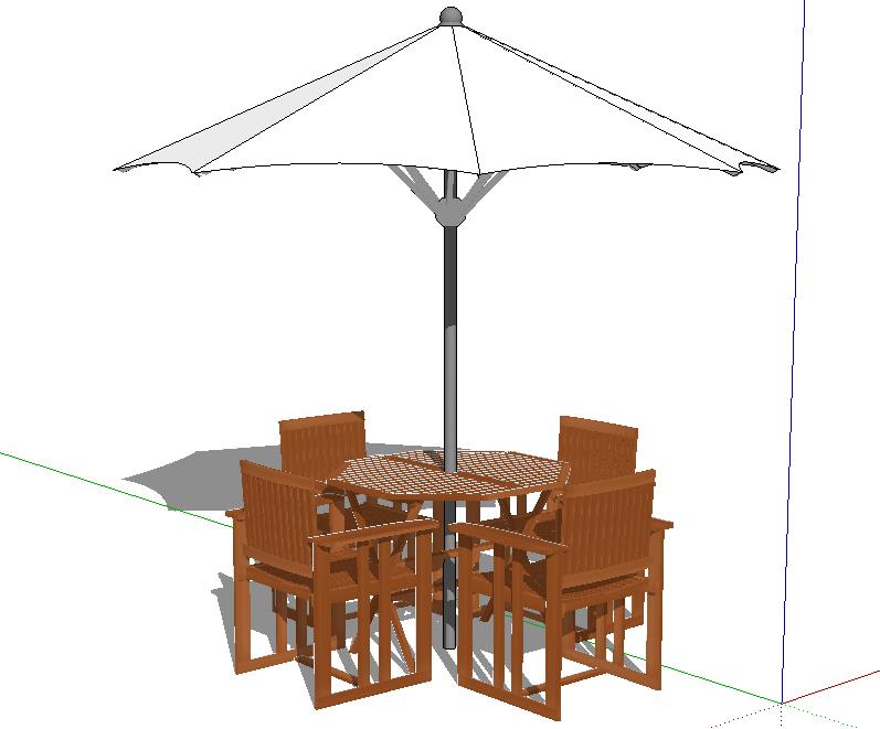 草图大师室外桌椅子太阳伞SU模型庭院景观户外家具沙发座椅组件库 第20张