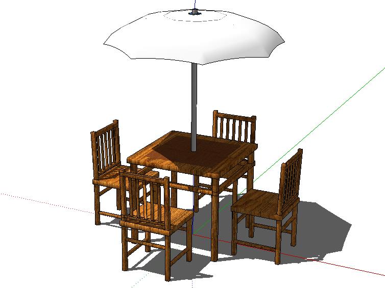 草图大师室外桌椅子太阳伞SU模型庭院景观户外家具沙发座椅组件库 第26张