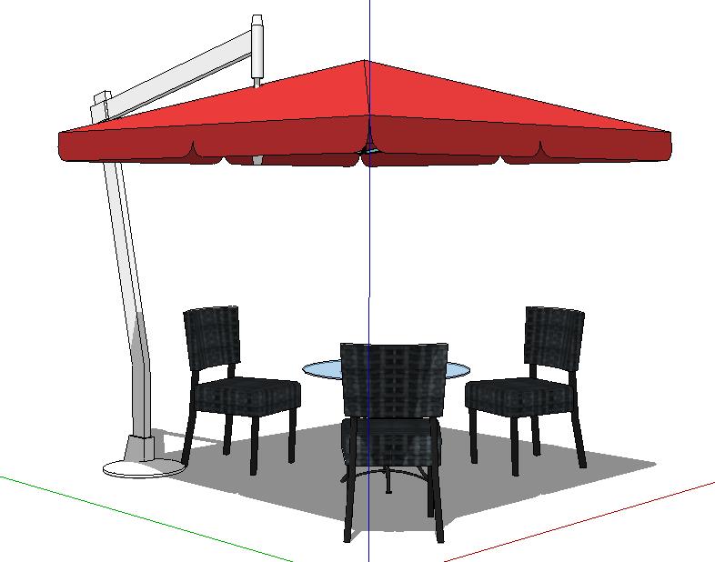 草图大师室外桌椅子太阳伞SU模型庭院景观户外家具沙发座椅组件库 第39张