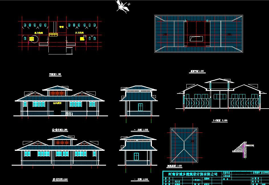 公共厕所CAD建筑图公厕卫生间方案设计垃圾站施工图纸图块素材 第6张