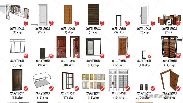 SU室内门门套房门家具构件模型素材草图大师sketchup现代家装设计 第24张