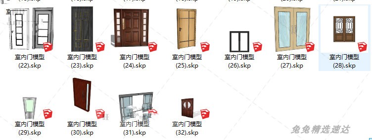 SU室内门门套房门家具构件模型素材草图大师sketchup现代家装设计 第25张