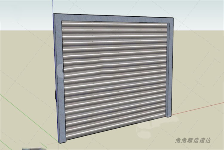 SU卷帘门模型卷闸铁链门车库卷帘大门sketchup卷帘防盗门小品素材 第12张