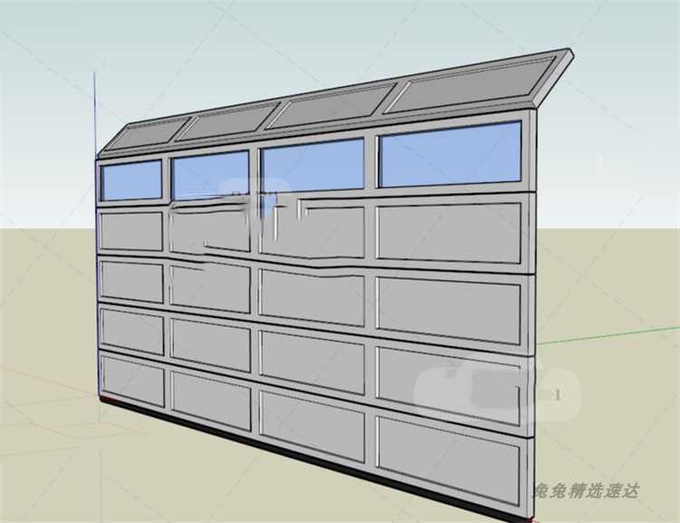 SU卷帘门模型卷闸铁链门车库卷帘大门sketchup卷帘防盗门小品素材 第13张