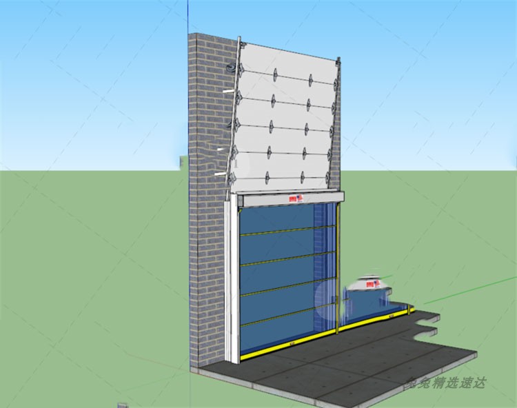 SU卷帘门模型卷闸铁链门车库卷帘大门sketchup卷帘防盗门小品素材 第20张