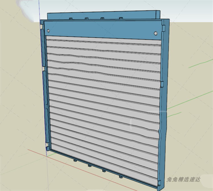 SU卷帘门模型卷闸铁链门车库卷帘大门sketchup卷帘防盗门小品素材 第21张