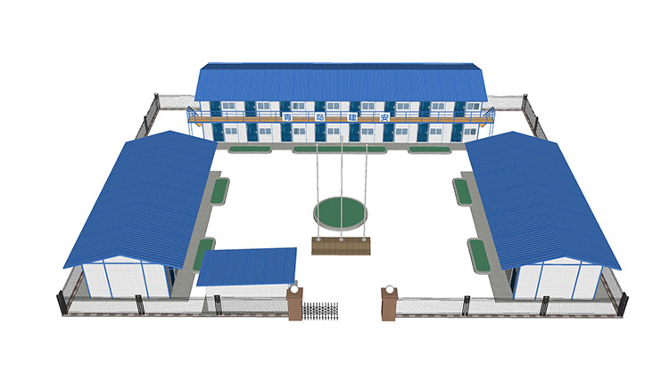 草图大师活动板房宿舍SU模型工地活动房板房建筑工地施工SU模型 第14张