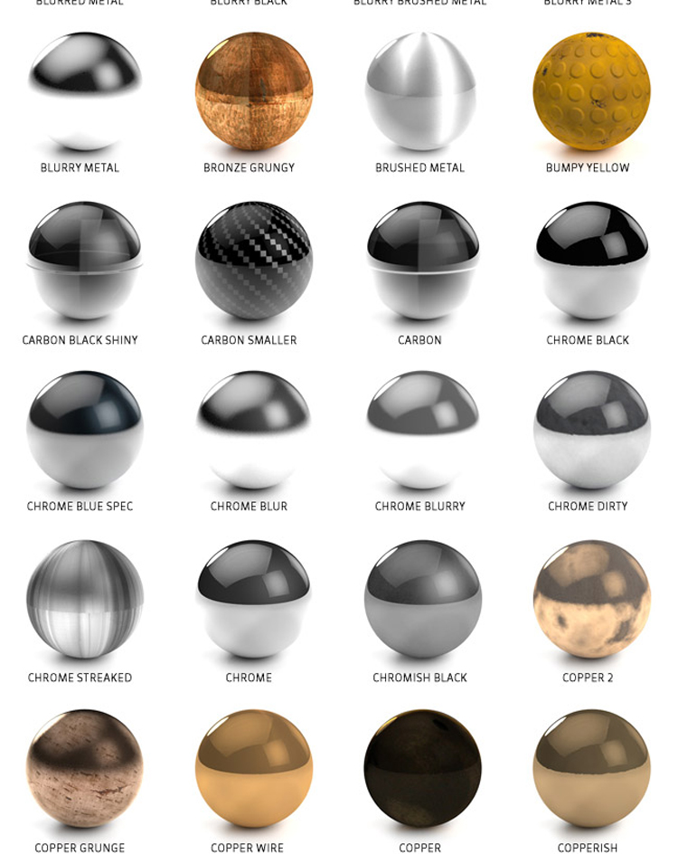 C4D材质 c4d材质球 预设模型渲染灯光包贴图纹理预设金属材料合集 第10张