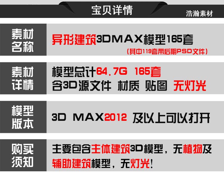 精品室外异形建筑3d模型创意建筑3dMAX模型室外建筑效果图3D模型 第6张