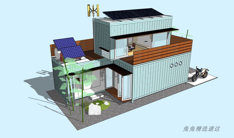 SU草图大师集装箱改造建筑模型sketchup别墅景观设计组件素材 第7张